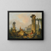 Een landschap met herders en schaapherders tussen antieke ruïnes met het standbeeld van Castor en Pollux en het Pantheon op de achtergrond - Hubert Robert — ingelijst kunstwerk aan de muur