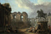 van een Romeins fantasie met wassende vrouwen bij het standbeeld van Marcus Aurelius - Hubert Robert — weergave van het kunstwerk