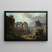 van een Romeins fantasie met wassende vrouwen bij het standbeeld van Marcus Aurelius - Hubert Robert — ingelijst kunstwerk aan de muur