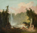 Een fontein in een park - Hubert Robert — weergave van het kunstwerk