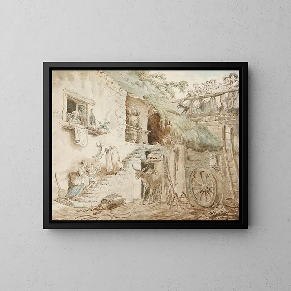Allegorie van de val van de familie du Barry - Hubert Robert — ingelijst kunstwerk aan de muur