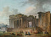 Een architectonisch fantasie met een kunstenaar schetsend op de voorgrond - Hubert Robert — weergave van het kunstwerk