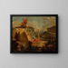 van tekenaars in een landschap met antieke ruïnes - Hubert Robert — ingelijst kunstwerk aan de muur