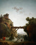 Fantastisch uitzicht op Tivoli - Hubert Robert — weergave van het kunstwerk