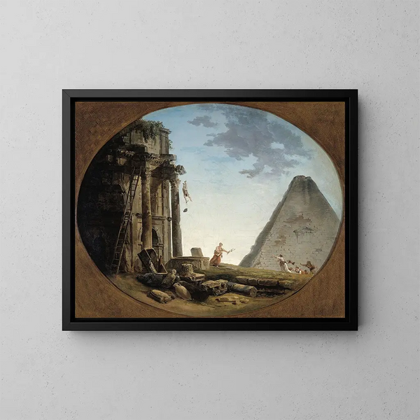 L'Accident - Hubert Robert — ingelijst kunstwerk aan de muur