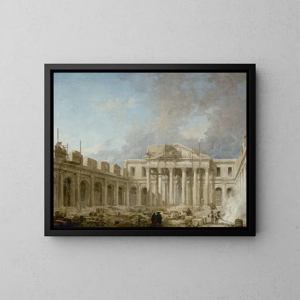 L'École de chirurgie en construction - Hubert Robert — ingelijst kunstwerk aan de muur