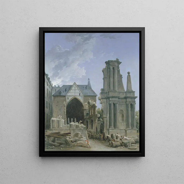 L'Église des Feuillants en démolition - Hubert Robert — ingelijst kunstwerk aan de muur