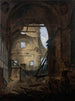 La chapelle de la Sorbonne avec la voûte de la nef effondrée - Hubert Robert — weergave van het kunstwerk