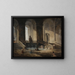 Lavandières in een Romeinse architectuur - Hubert Robert — ingelijst kunstwerk aan de muur