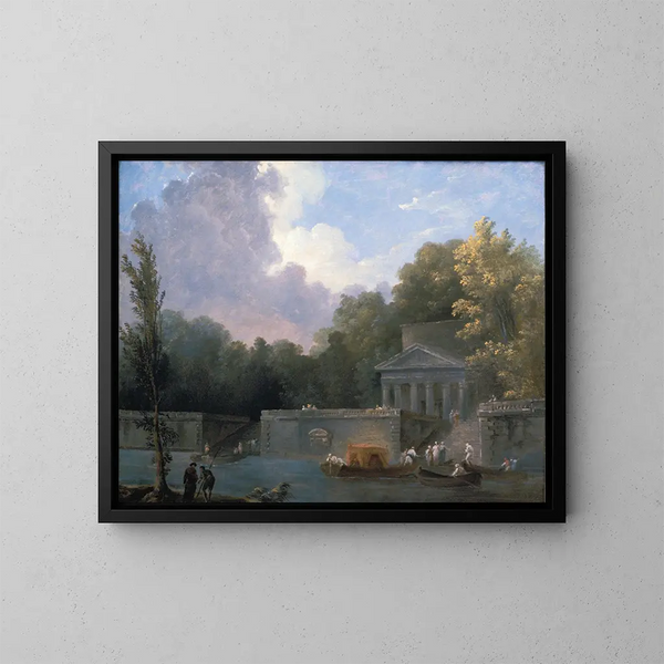 Parkscène - Hubert Robert — ingelijst kunstwerk aan de muur