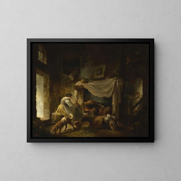 Landelijke keuken in ruïnes - Hubert Robert — ingelijst kunstwerk aan de muur