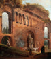 Romeinse ruïnes met wassende vrouwen - Hubert Robert — weergave van het kunstwerk
