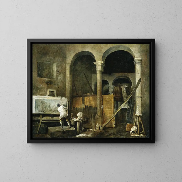 L'Atelier de l'artiste - Hubert Robert — ingelijst kunstwerk aan de muur