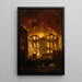 L'incendie à l'Opéra du Palais-Royal - Hubert Robert — ingelijst kunstwerk aan de muur