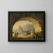 Uitzicht op antieke voorwerpen onder een boog - Hubert Robert — ingelijst kunstwerk aan de muur