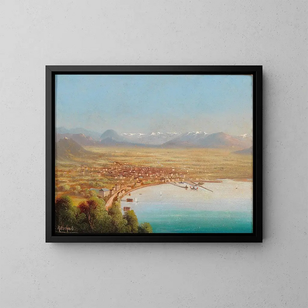 Uitzicht op Bregenz - Hubert Sattler — ingelijst kunstwerk aan de muur