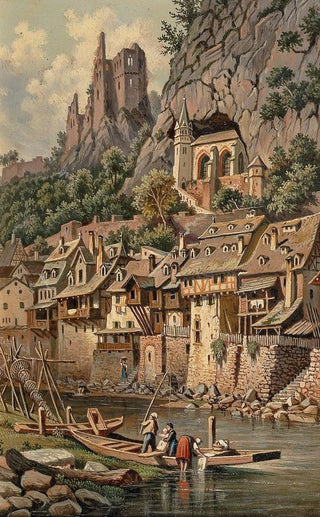 Hubert Sattler - View of the Rock Church and Castle Ruins in IdarOberstein.webp