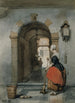 Binnenhuis met dienares - Hubertus van Hove — weergave van het kunstwerk
