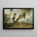 Route met laan van berkenbomen - Hugo Charlemont — ingelijst kunstwerk aan de muur