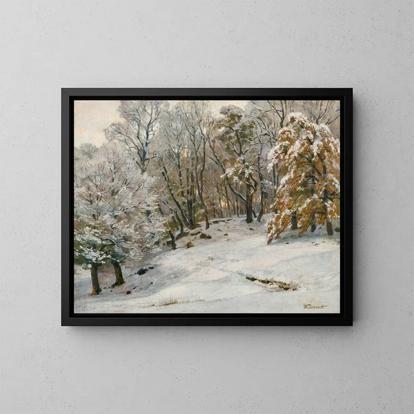 Een winterdag - Hugo Darnaut — ingelijst kunstwerk aan de muur