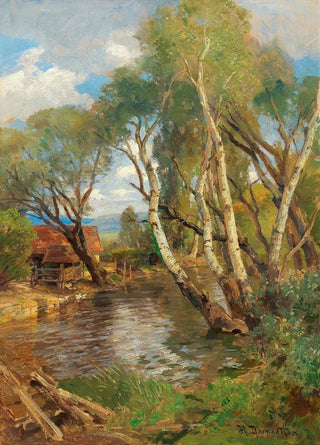 Hugo Darnaut - Birches by a mountain creek.webp