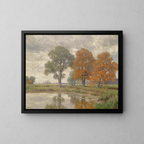 Herfstdag in bolvorm - Hugo Darnaut — ingelijst kunstwerk aan de muur