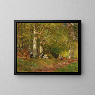 Hugo Darnaut - Woodland Scene with Deer.webp