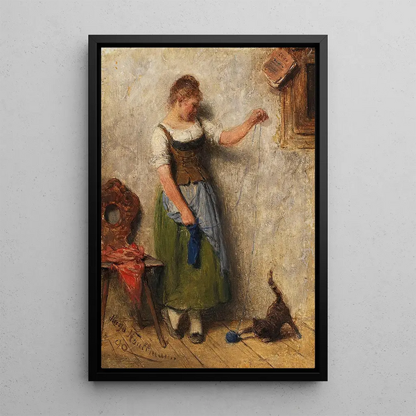 Hugo Kauffmann - Mdchen mit Katze.webp