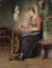 Girl at the Spinning Wheel - Hugo Kauffmann — artwork view