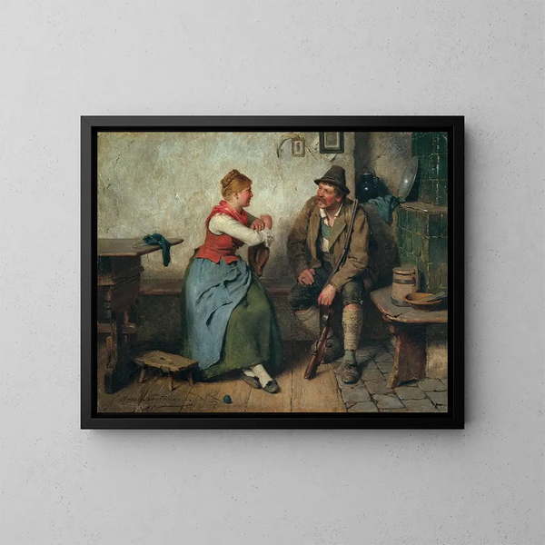 Gespreksuur - Hugo Kauffmann — ingelijst kunstwerk aan de muur