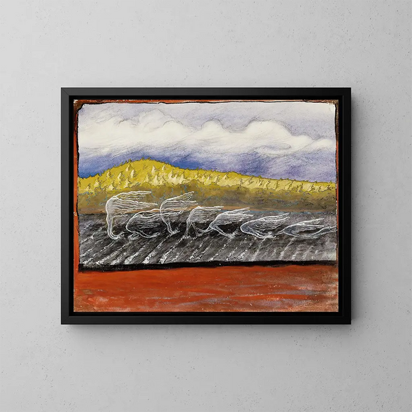 De wind blaast - Hugo Simberg — ingelijst kunstwerk aan de muur