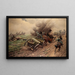van het campagne-artillerieschilderij onder aanval - Hugo Ungewitter — ingelijst kunstwerk aan de muur