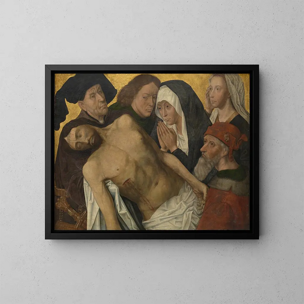 De Lamentatie van Christus - Hugo van der Goes — ingelijst kunstwerk aan de muur