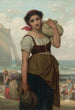 Laveuse à Étretat - Hugues Merle — weergave van het kunstwerk