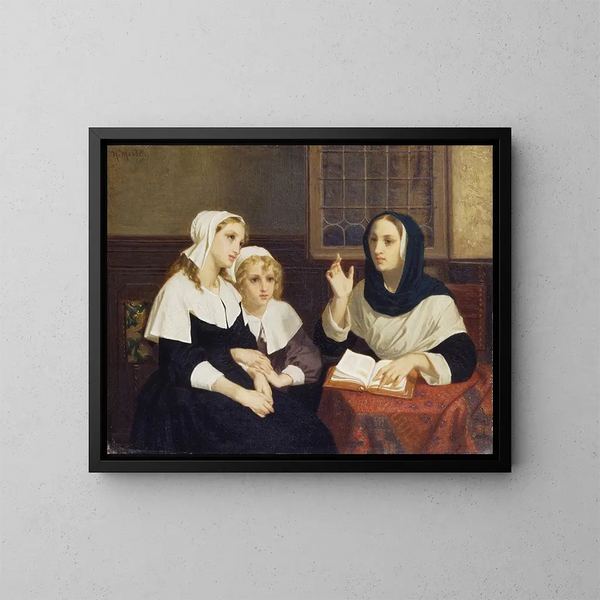 Lees de Bijbel - Hugues Merle — ingelijst kunstwerk aan de muur