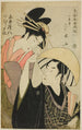Shirai Gonpachi and Komurasaki from the series Beauties in the roles of Joruri Bijin awase joruri kagami - Ichirakutei Eisui — artwork view