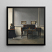 Ida in een interieur met piano - Vilhelm Hammershøi — ingelijst kunstwerk aan de muur