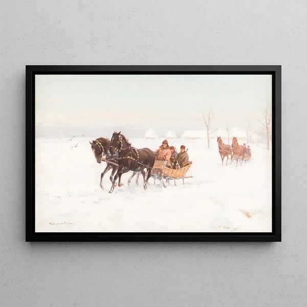 Ignacy Zygmuntowicz - Sleights in snowy landscape.webp