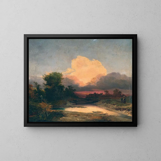 Ignaz Raffalt - A Landscape at Sunset.webp