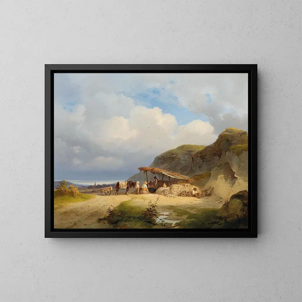 Rusten om middernacht - Ignaz Raffalt — ingelijst kunstwerk aan de muur
