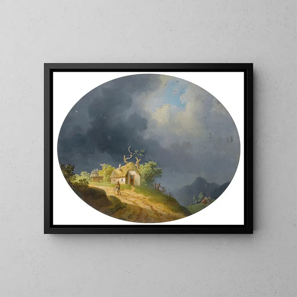 Stormachtig landschap - Ignaz Raffalt — ingelijst kunstwerk aan de muur