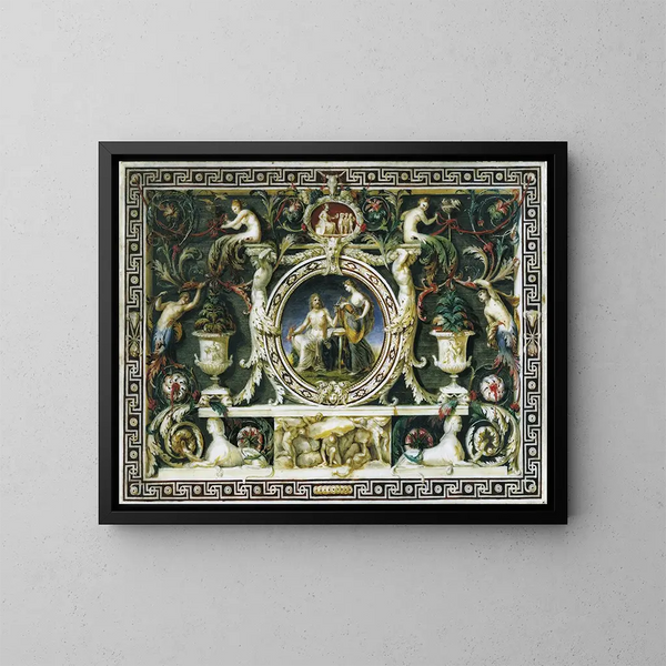 Jupiter en Hébé - Ignaz Unterberger — ingelijst kunstwerk aan de muur