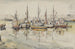 Boten in de haven - Igor Pčel — weergave van het kunstwerk