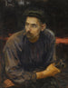 Portret van een arbeider - Ilya Efimovich Repin — weergave van het kunstwerk