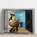 Reproductie van het schilderij Binnenkant met balkon van Louis Marcoussis
