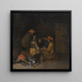 van een interieur van een wachtruimte met vier figuren die drinken en kaarten spelen - Gerard ter Borch — ingelijst kunstwerk aan de muur