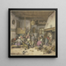 van een interieur van een taverne met boeren die roken, drinken en aaien - Adriaen van Ostade — ingelijst kunstwerk aan de muur