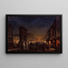 Boulevard and Porte Saint-Denis Olio su Cartoncino Intelato - Ippolito Caffi — framed artwork on a wall