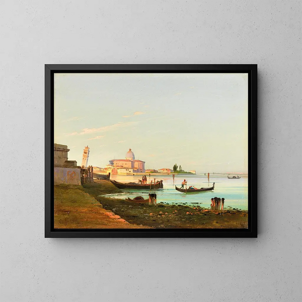 van San Pietro di Castello in Venetië - Ippolito Caffi — ingelijst kunstwerk aan de muur
