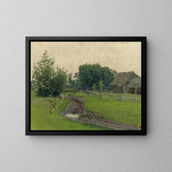 Route de village - Isaac Levitan — ingelijst kunstwerk aan de muur